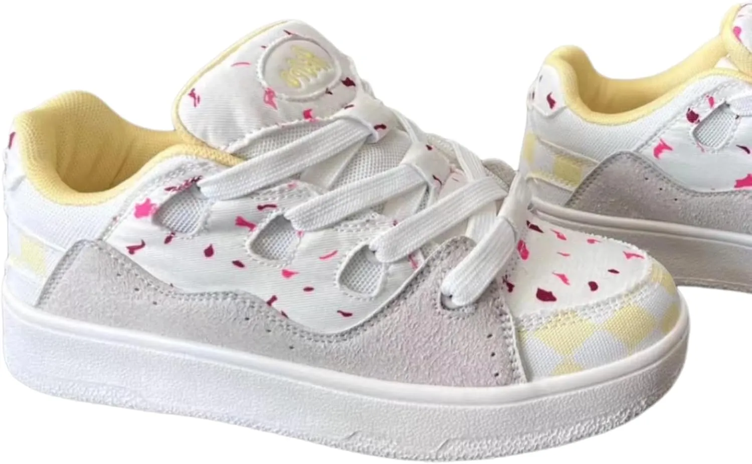 Canvas Rainbow Platform Shoes Fashion Chunky Sneakers for Women Off White Trendy Casual Aesthetic Skateboard Shoes