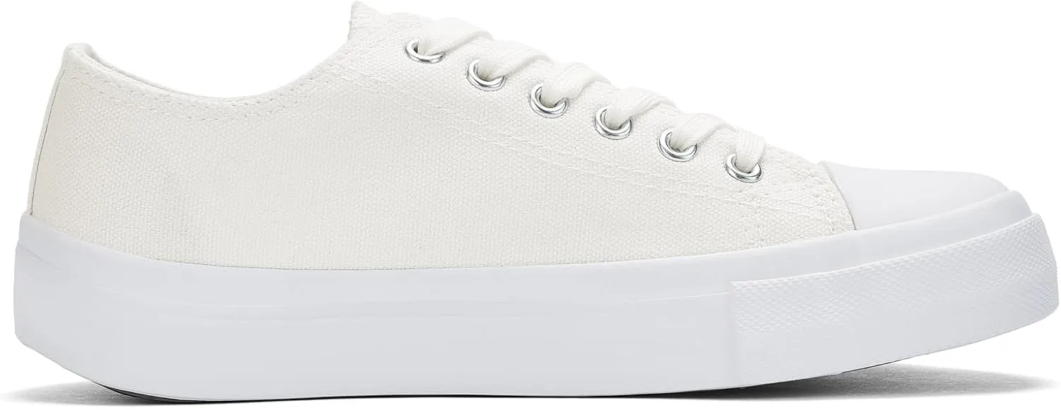 Canvas Shoes for Women Classic Fashion Sneakers Lace Up Low Top Canvas Casual Sneakers Lightweight Breathable Comfort Wide Toe Shoes