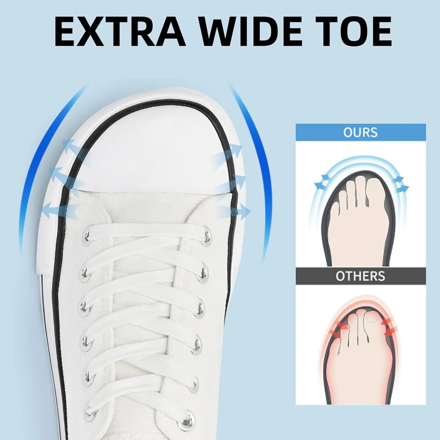 Canvas Shoes for Women Classic Fashion Sneakers Lace Up Low Top Canvas Casual Sneakers Lightweight Breathable Comfort Wide Toe Shoes