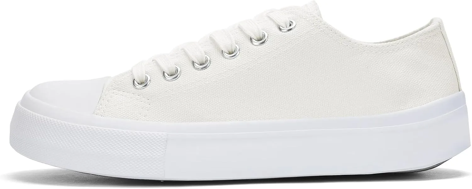 Canvas Shoes for Women Classic Fashion Sneakers Lace Up Low Top Canvas Casual Sneakers Lightweight Breathable Comfort Wide Toe Shoes