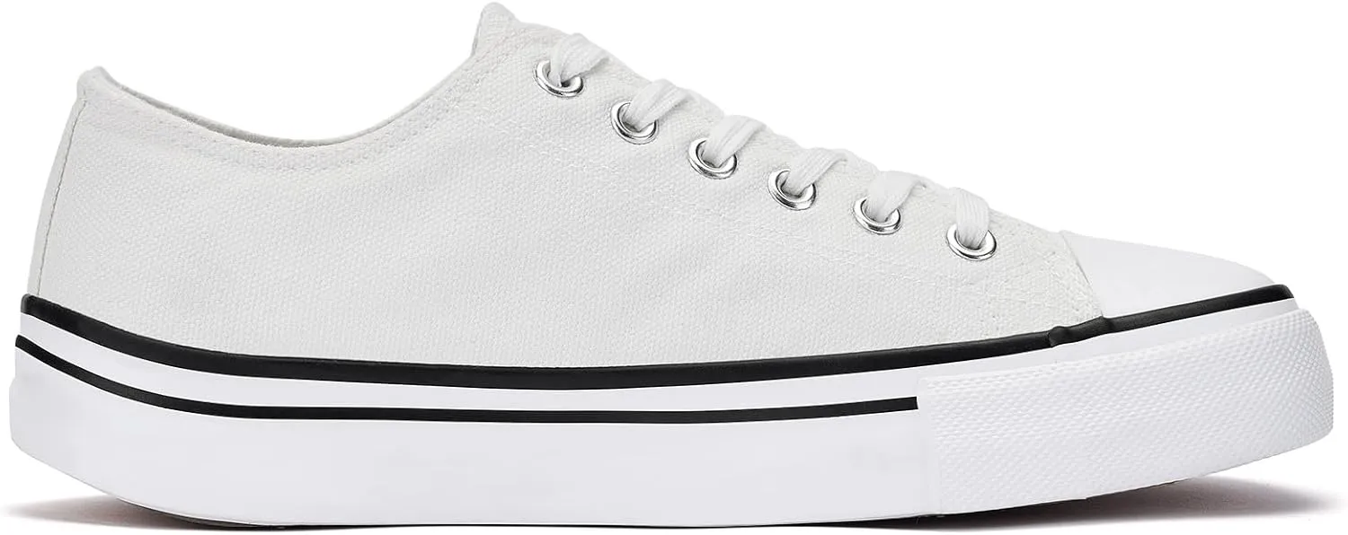 Canvas Shoes for Women Classic Fashion Sneakers Lace Up Low Top Canvas Casual Sneakers Lightweight Breathable Comfort Wide Toe Shoes