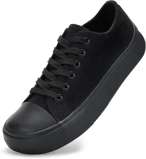 Canvas Shoes for Women Classic Fashion Sneakers Lace Up Low Top Canvas Casual Sneakers Lightweight Breathable Comfort Wide Toe Shoes