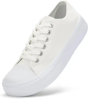 Canvas Shoes for Women Classic Fashion Sneakers Lace Up Low Top Canvas Casual Sneakers Lightweight Breathable Comfort Wide Toe Shoes