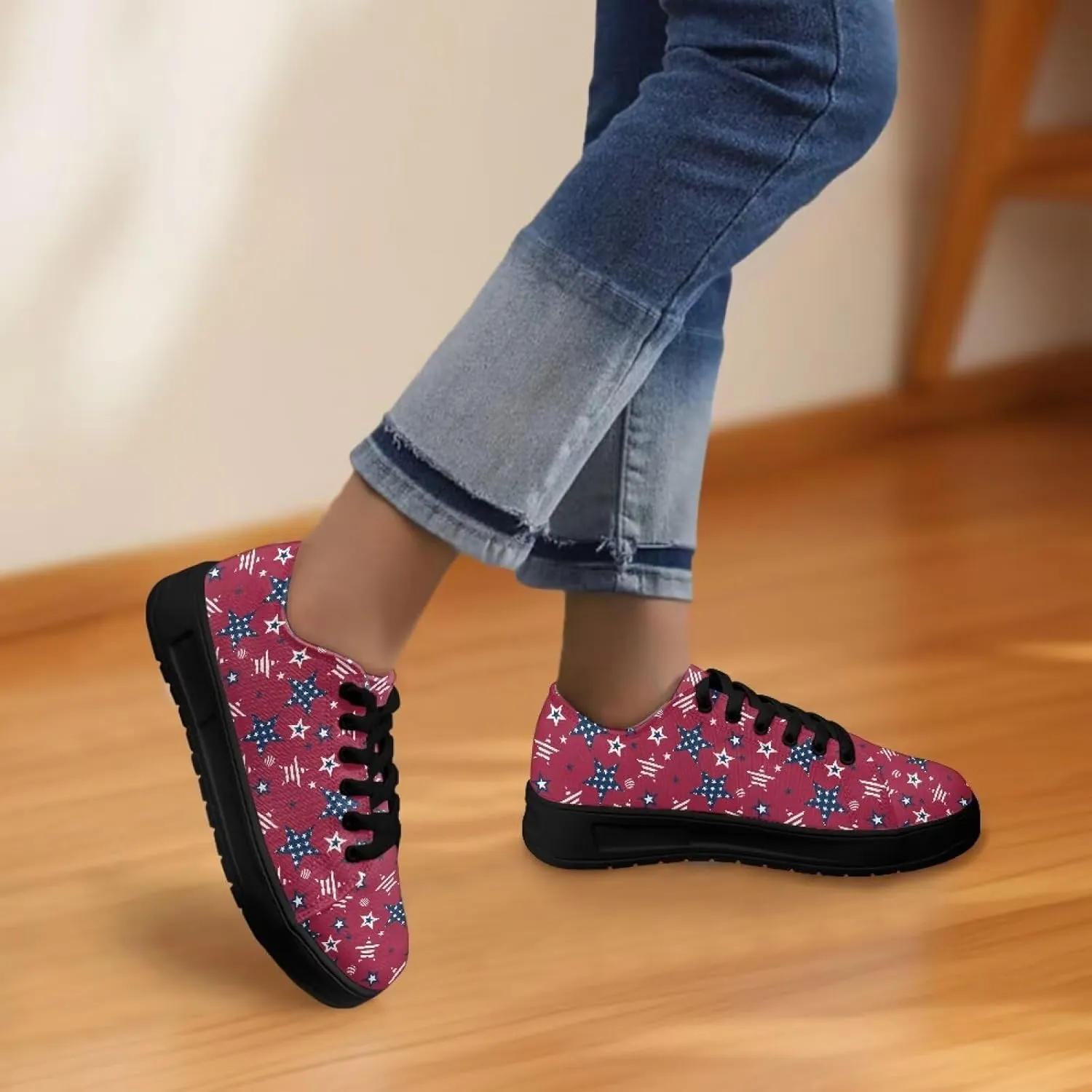 Canvas Shoes for Women Classic Fashion Sneakers Lace Up Low Top Casual Lightweight Breathable Sneakers Wide Toe Shoes