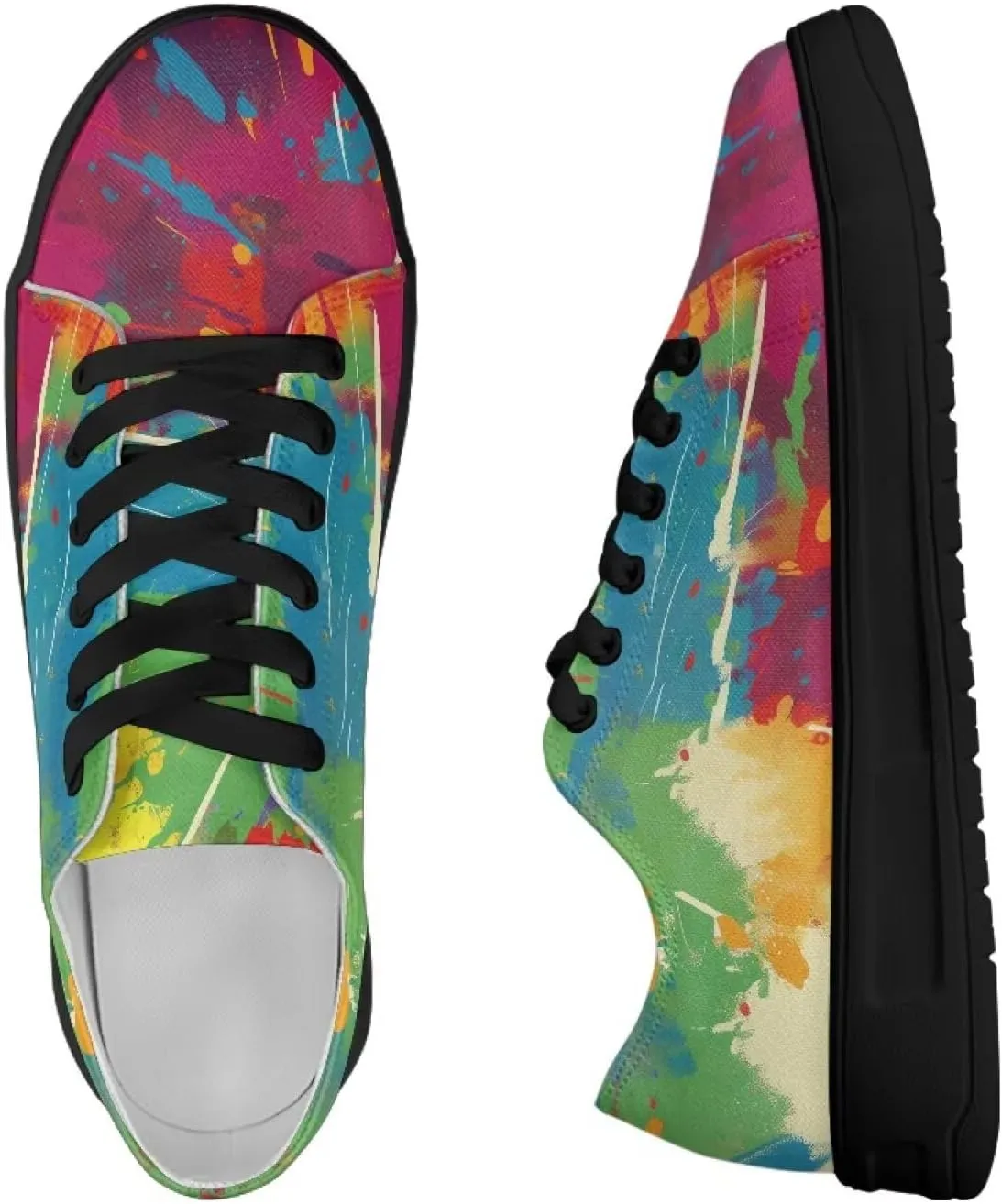 Canvas Shoes for Women Classic Fashion Sneakers Lace Up Low Top Casual Lightweight Breathable Sneakers Wide Toe Shoes