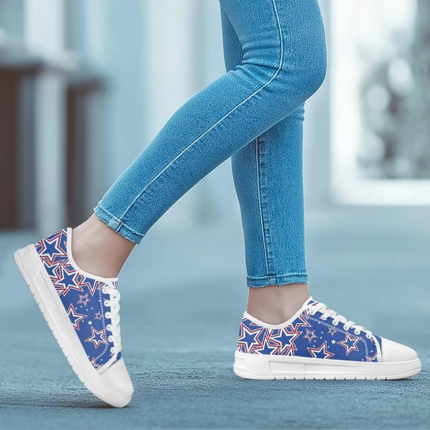 Canvas Shoes for Women Classic Mesh Breathable Lightweight Non-Slip Sneakers Slip On Tennis Walking Shoes US 5.5-13.5