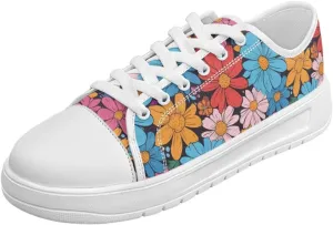 Canvas Shoes for Women Low Top Lace Up Tennis Shoes Girls Fashion Comfortable Sneakers Classic Casual Sneakers