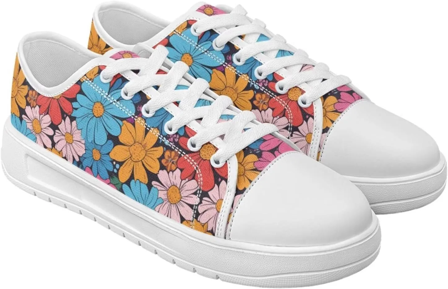 Canvas Shoes for Women Low Top Lace Up Tennis Shoes Girls Fashion Comfortable Sneakers Classic Casual Sneakers