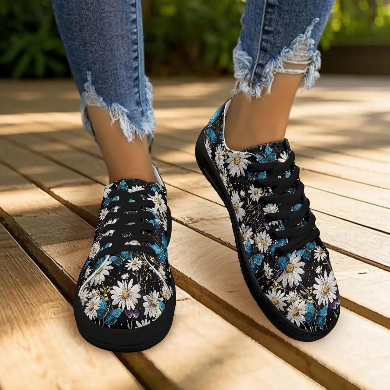 Canvas Shoes Lace-Up Low Top Sneakers Womens Fashion Casual Shoes Walking Comfortable Platform Canvas Sneakers