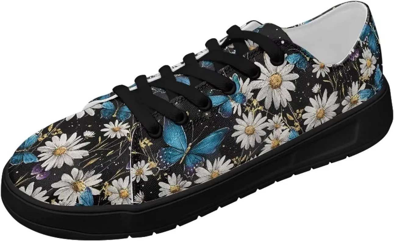 Canvas Shoes Lace-Up Low Top Sneakers Womens Fashion Casual Shoes Walking Comfortable Platform Canvas Sneakers