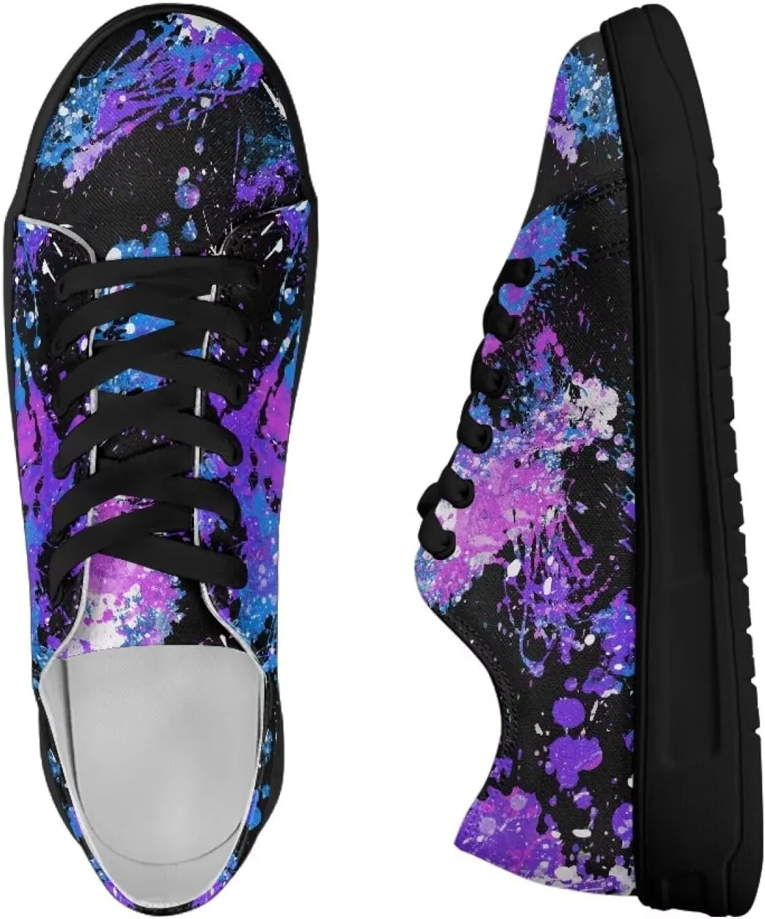 Canvas Sneakers for Women Low Top Lace Up Shoes Comfortable Canvas Tennis Shoes with Anti Skid EVA Sole Dressy Flats