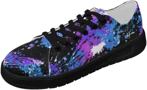Canvas Sneakers for Women Low Top Lace Up Shoes Comfortable Canvas Tennis Shoes with Anti Skid EVA Sole Dressy Flats