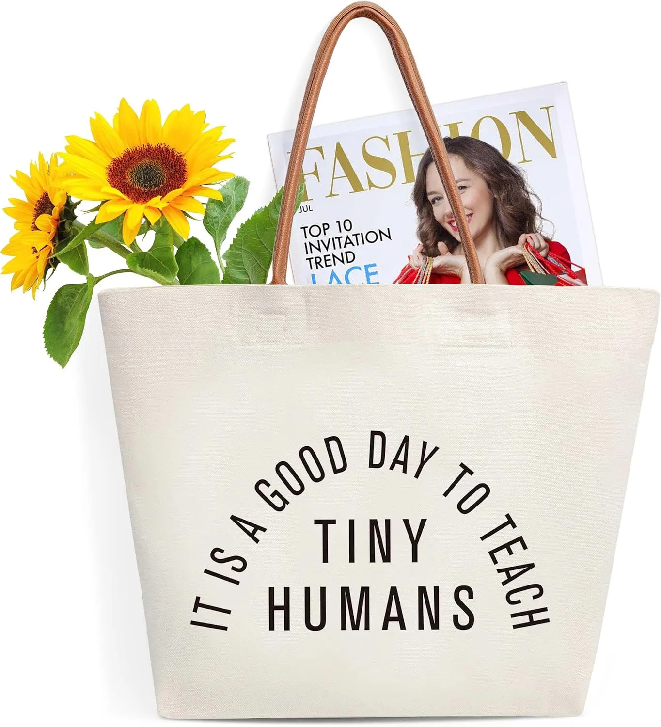 Canvas Tote Bag for Women, Birthday Gifts for Mom Sister Female Friend, Multipurpose Shoulder Bag with Leather Handle, Durable Beach Bag Shopping Grocery Bags Work Book Tote Gifts-8s