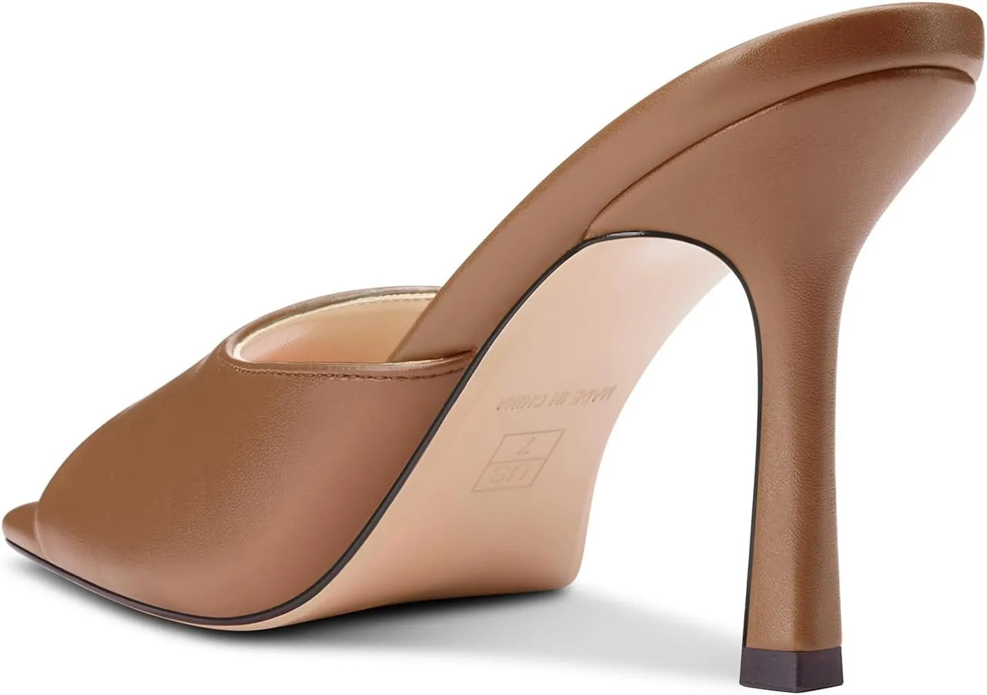 Castamere Square Open Toe Heeled Sandals for Women High Stiletto Heels Slip-on Mules Dress Comfortable Casual Summer Shoes 3.5 Inches Heels