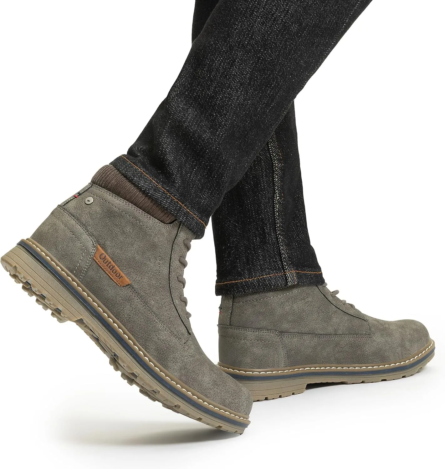 CC-Los Men's Winter Snow Boots with Sherpa Fleece Lining Waterproof Slip-Resistant Insulated Size 7.5-12.5