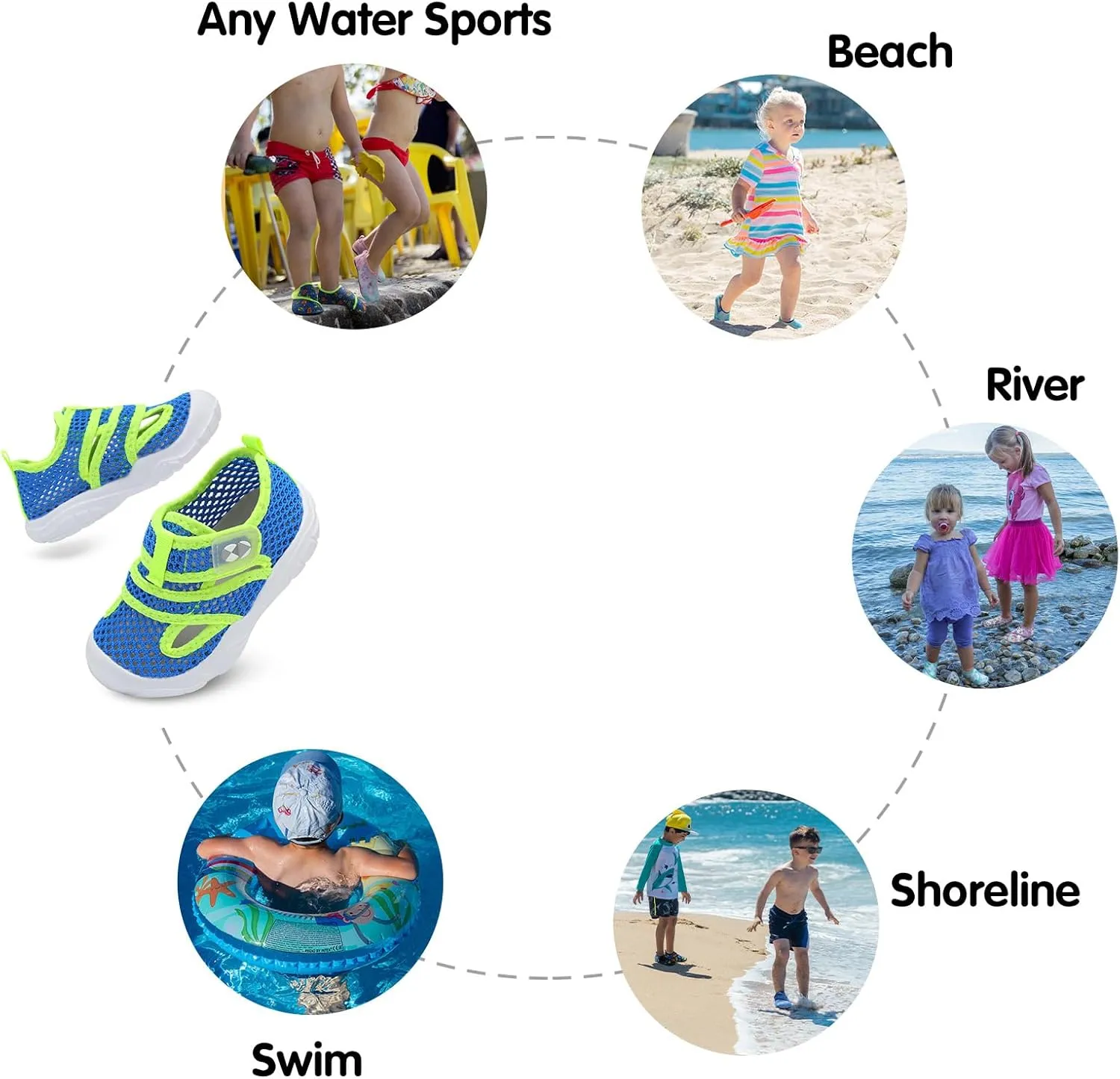 Centipede Demon Toddler Sandals for Boys Girls Qucik Dry Kids Water Sandals Outdoor Breathable Aqua Shoes Lightweight Summer Barefoot Shoes for Swim Pool Beach