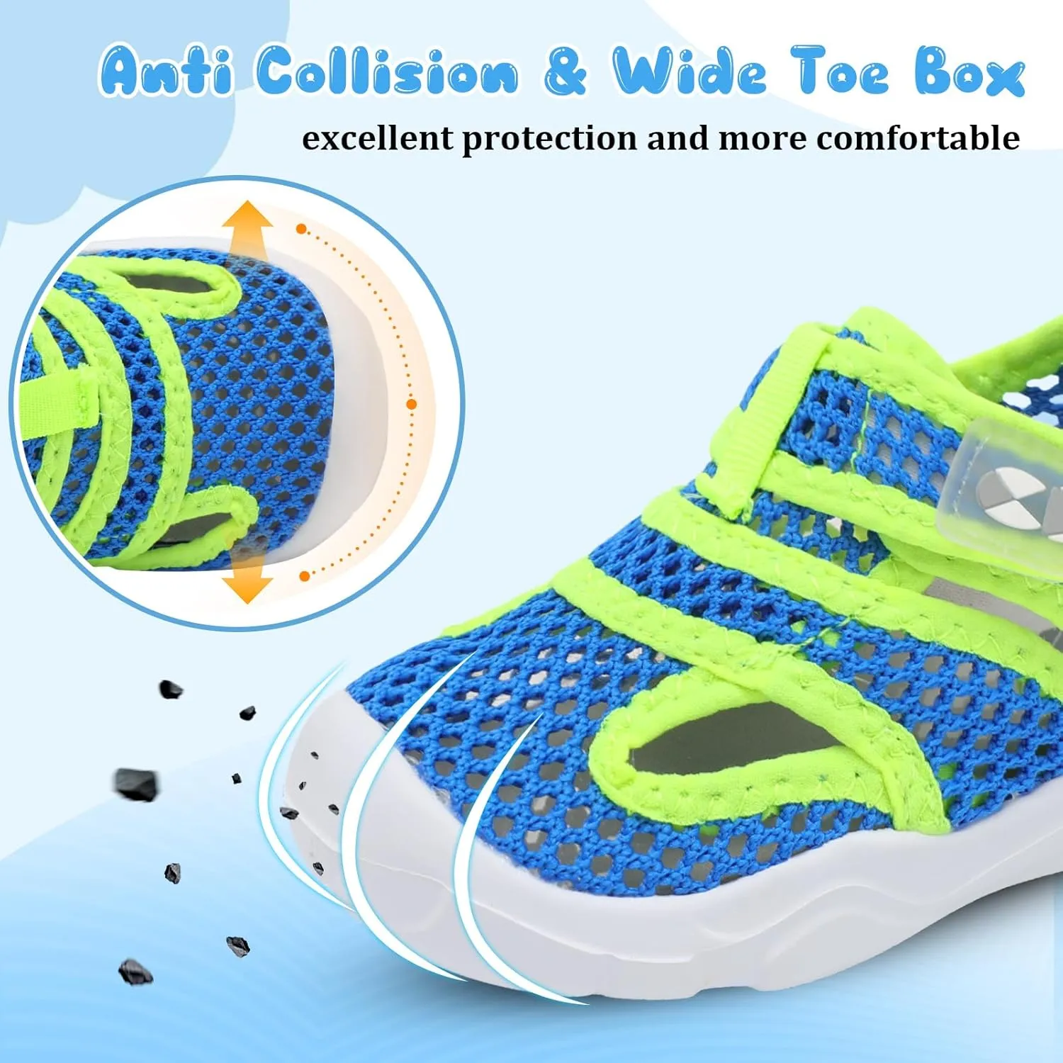Centipede Demon Toddler Sandals for Boys Girls Qucik Dry Kids Water Sandals Outdoor Breathable Aqua Shoes Lightweight Summer Barefoot Shoes for Swim Pool Beach