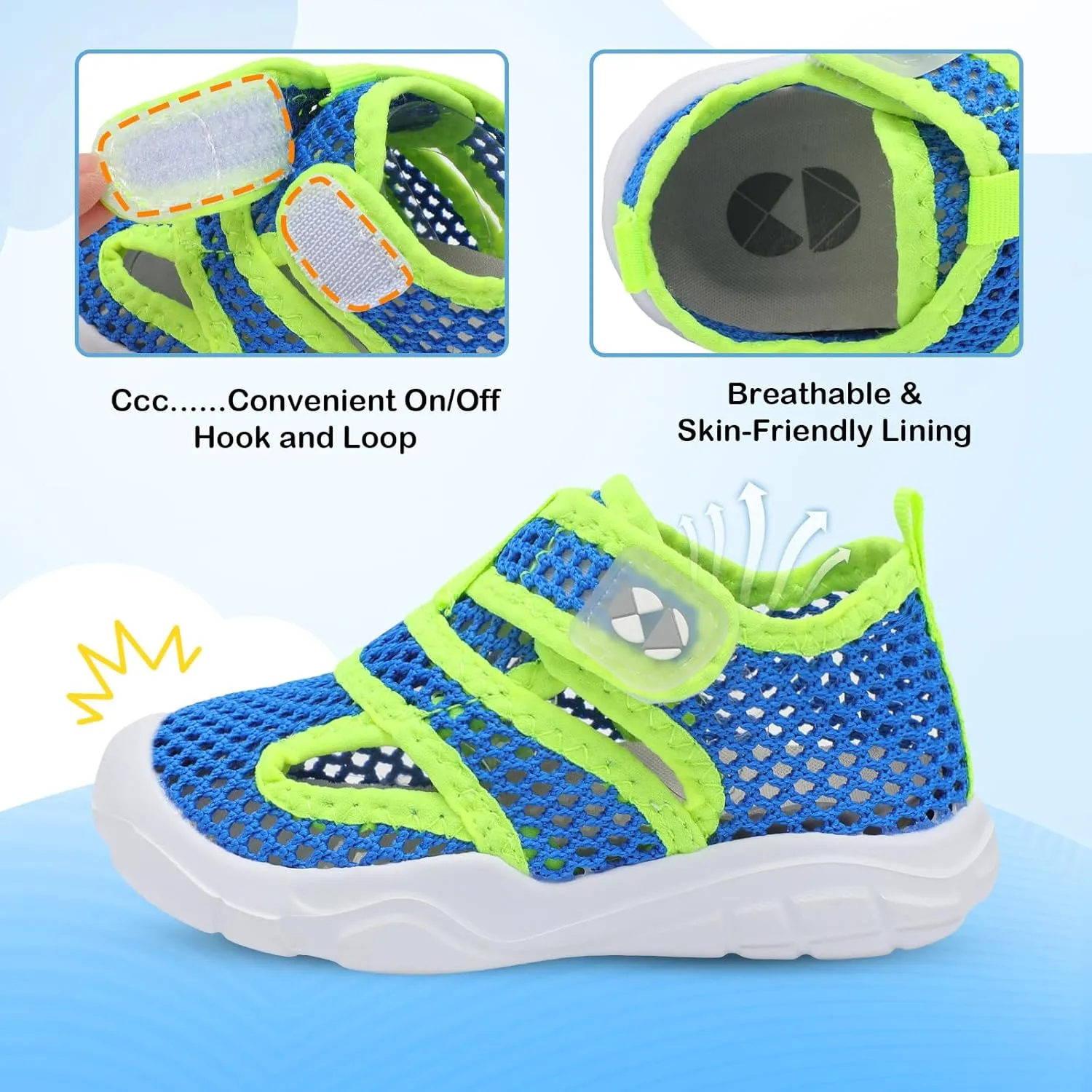 Centipede Demon Toddler Sandals for Boys Girls Qucik Dry Kids Water Sandals Outdoor Breathable Aqua Shoes Lightweight Summer Barefoot Shoes for Swim Pool Beach