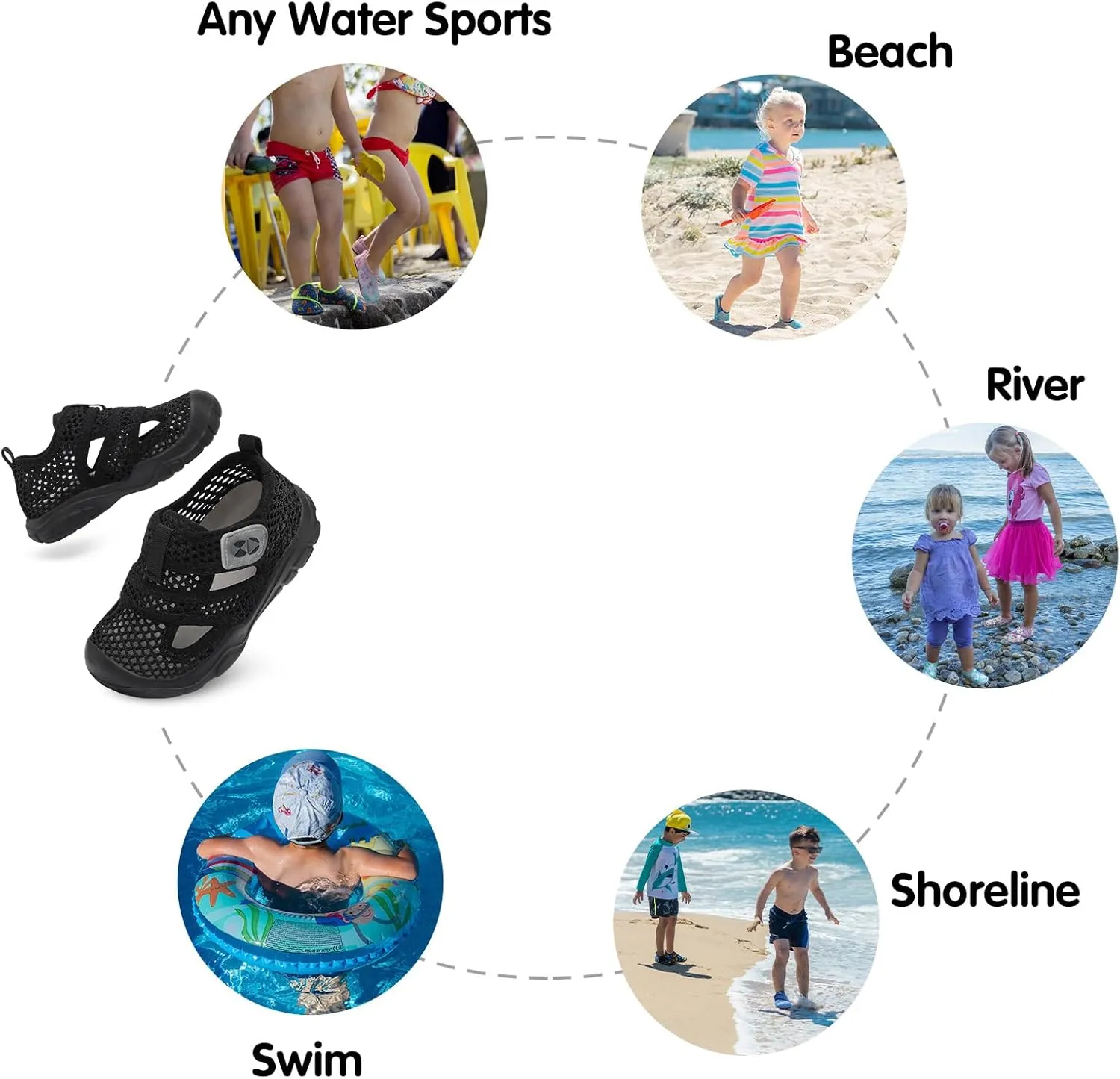 Centipede Demon Toddler Sandals for Boys Girls Qucik Dry Kids Water Sandals Outdoor Breathable Aqua Shoes Lightweight Summer Barefoot Shoes for Swim Pool Beach