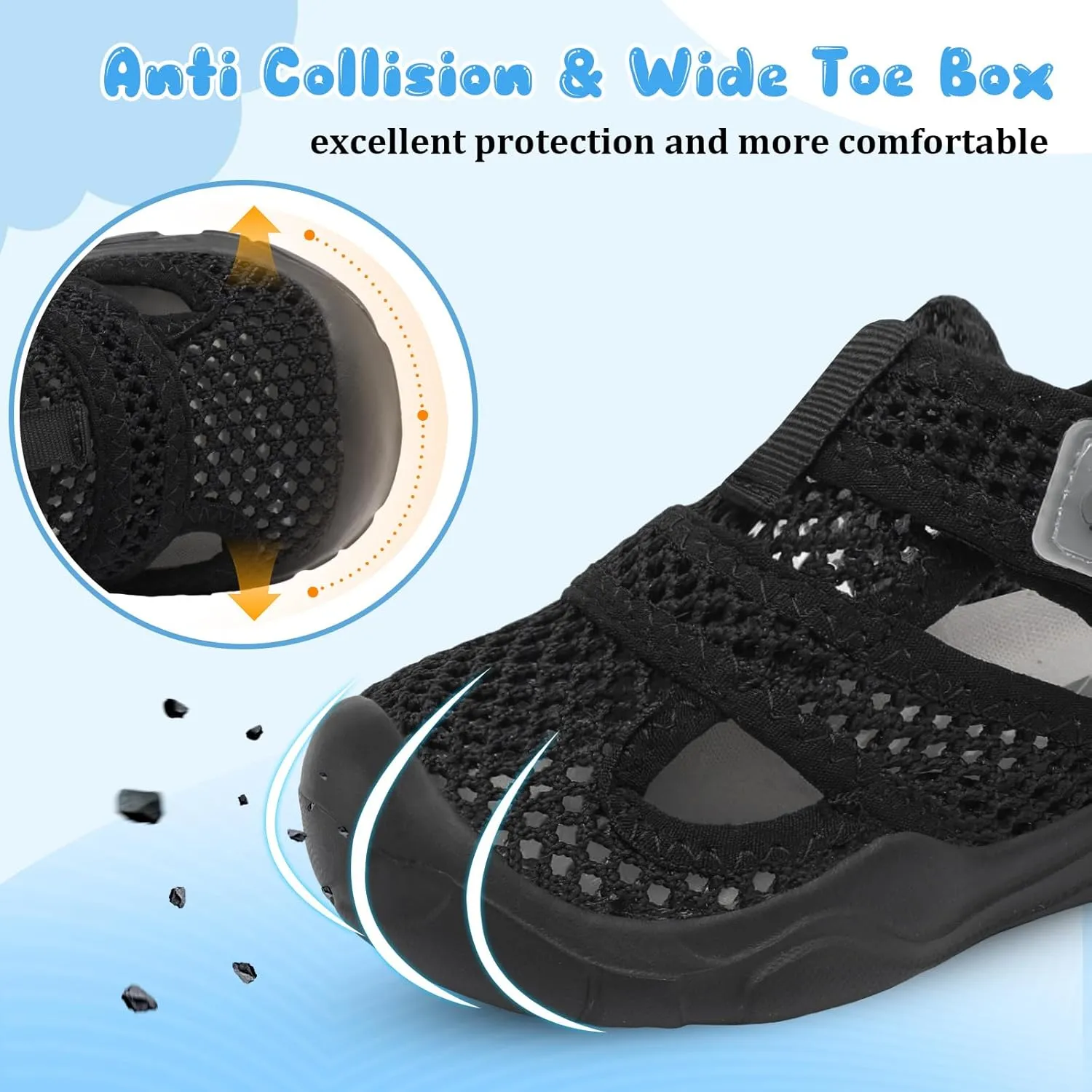 Centipede Demon Toddler Sandals for Boys Girls Qucik Dry Kids Water Sandals Outdoor Breathable Aqua Shoes Lightweight Summer Barefoot Shoes for Swim Pool Beach