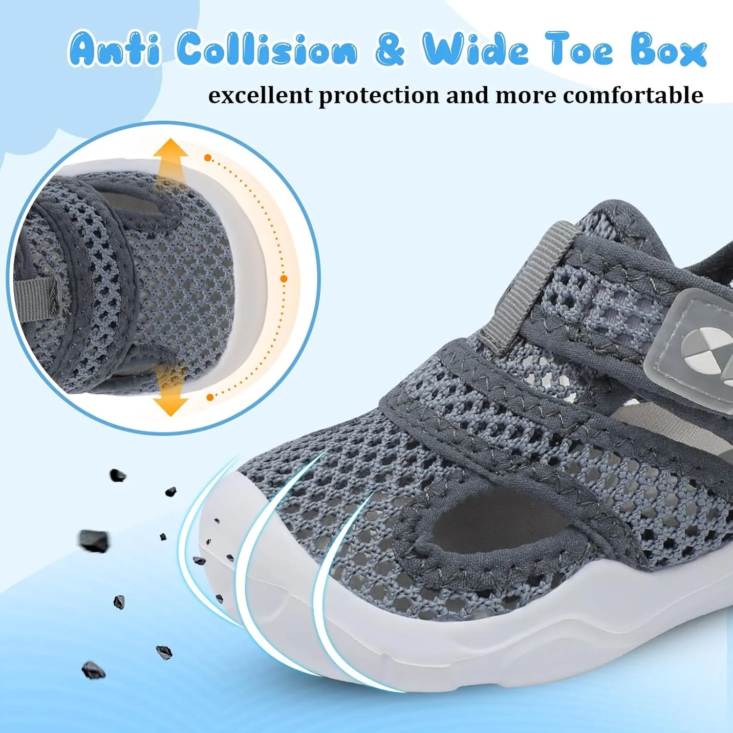 Centipede Demon Toddler Sandals for Boys Girls Qucik Dry Kids Water Sandals Outdoor Breathable Aqua Shoes Lightweight Summer Barefoot Shoes for Swim Pool Beach