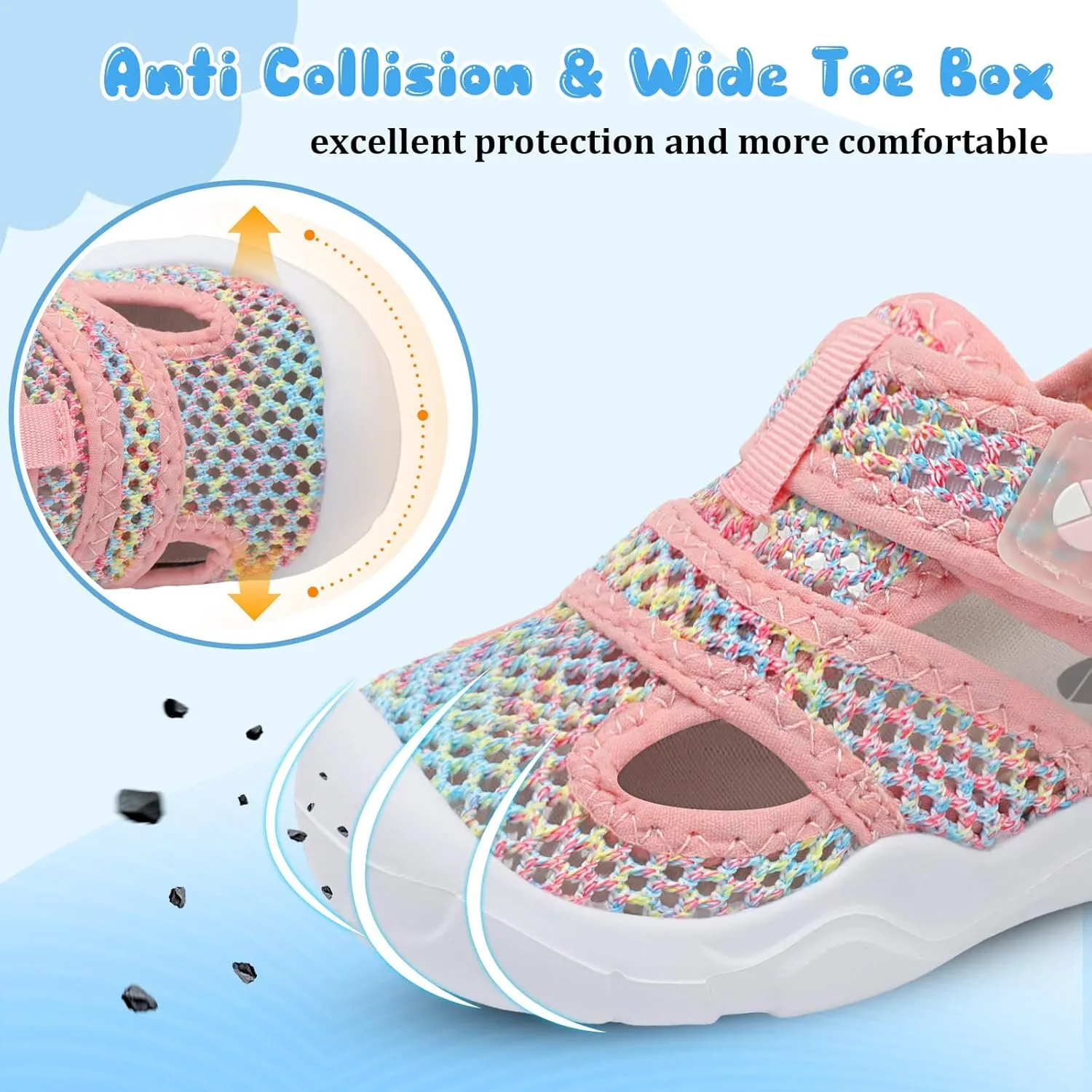 Centipede Demon Toddler Sandals for Boys Girls Qucik Dry Kids Water Sandals Outdoor Breathable Aqua Shoes Lightweight Summer Barefoot Shoes for Swim Pool Beach