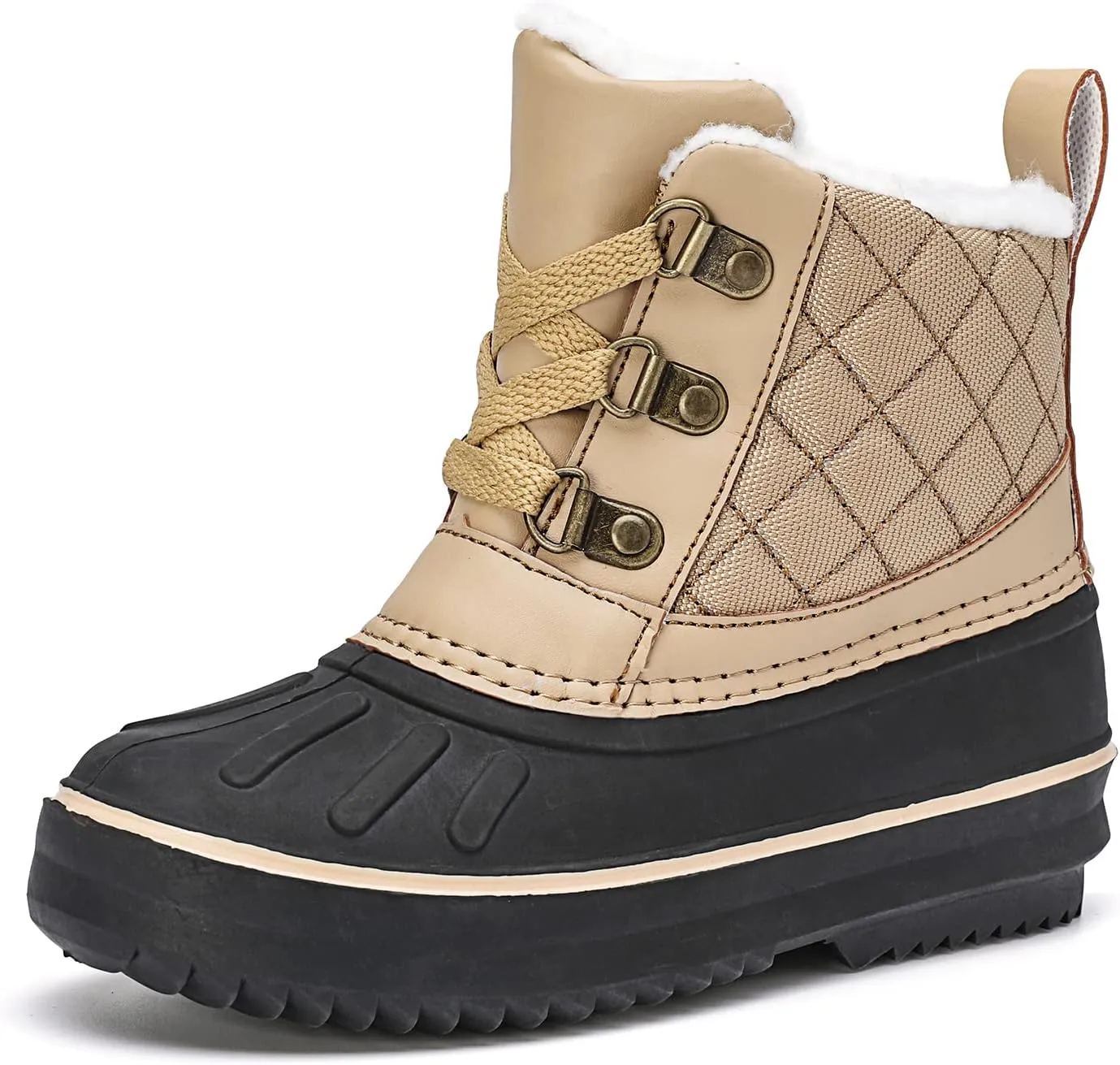 CERYTHRINA Unisex-Child Bootie Snow Boot Duck Girls and Boys Lace Up Rain Duck Boots