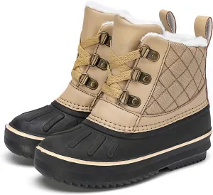 CERYTHRINA Unisex-Child Bootie Snow Boot Duck Girls and Boys Lace Up Rain Duck Boots