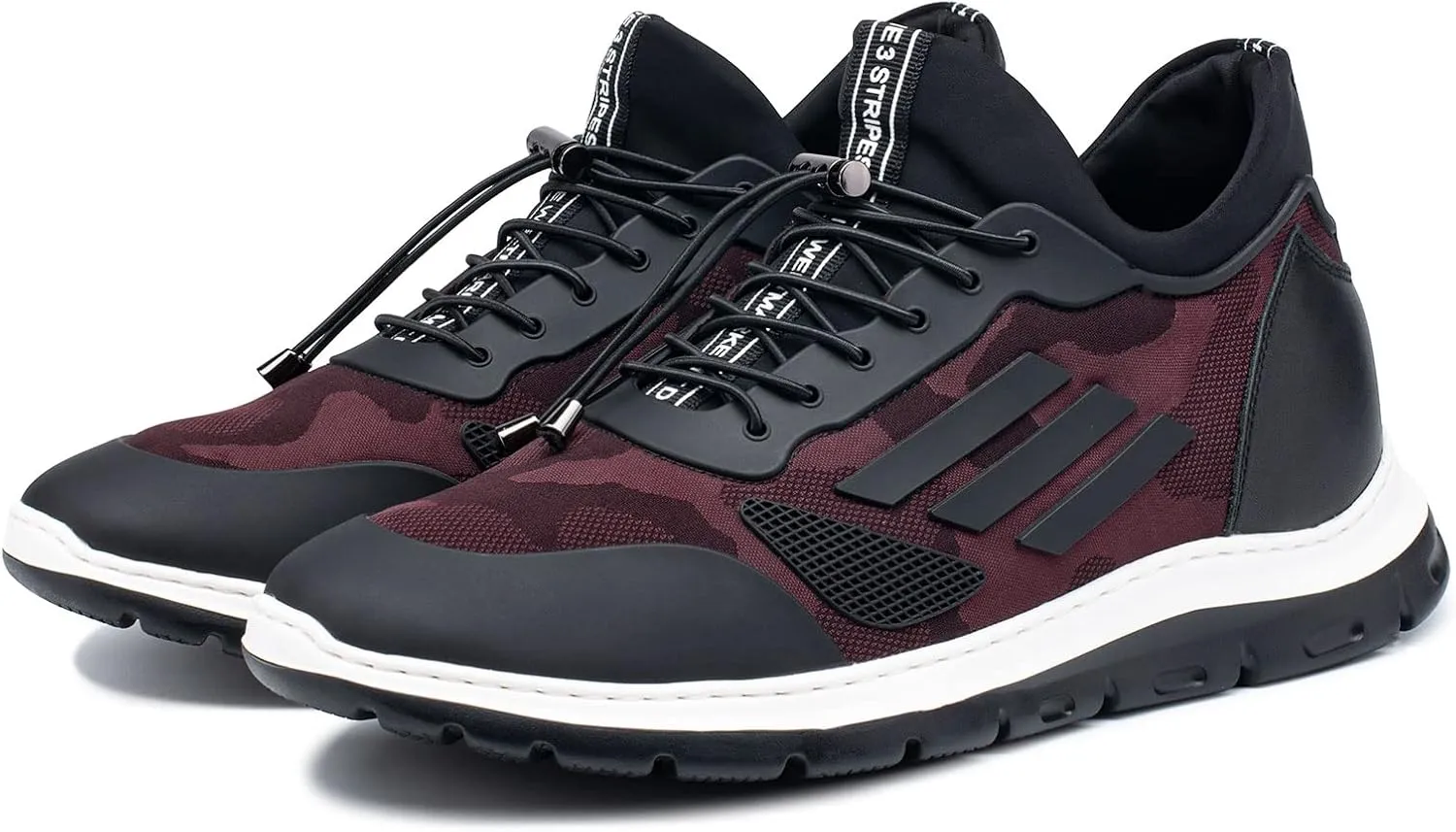 CHAMARIPA Men's Invisible Height Increasing Elevator Sneakers, Casual Fashion Hidden Heel Knit Shoes - Stylish, Comfortable, and Breathable 2.36"/ 2.76"/ 3.15" Inches Taller Handcrafted
