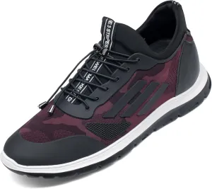CHAMARIPA Men's Invisible Height Increasing Elevator Sneakers, Casual Fashion Hidden Heel Knit Shoes - Stylish, Comfortable, and Breathable 2.36"/ 2.76"/ 3.15" Inches Taller Handcrafted