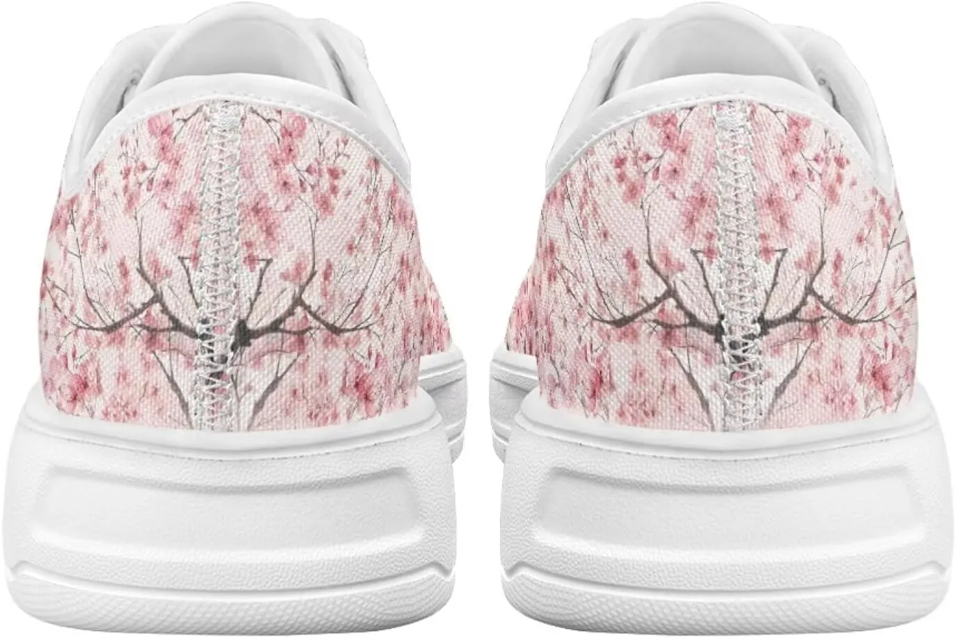 Cherry Blossoms Canvas Shoes for Women Classic Low Top Sneakers Fashion Slip on Work Shoes for Daily Walks