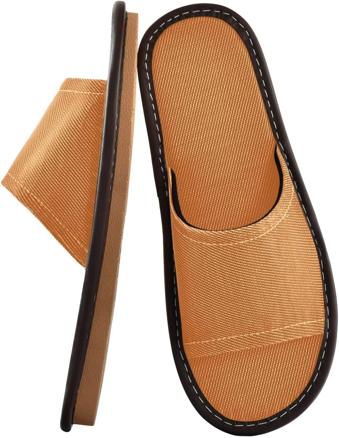 Chocolate Brown Mens Spa Shower Slippers Portable Beach Sandals for Travel Outdoor Home
