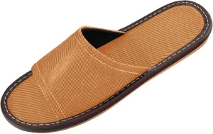 Chocolate Brown Mens Spa Shower Slippers Portable Beach Sandals for Travel Outdoor Home