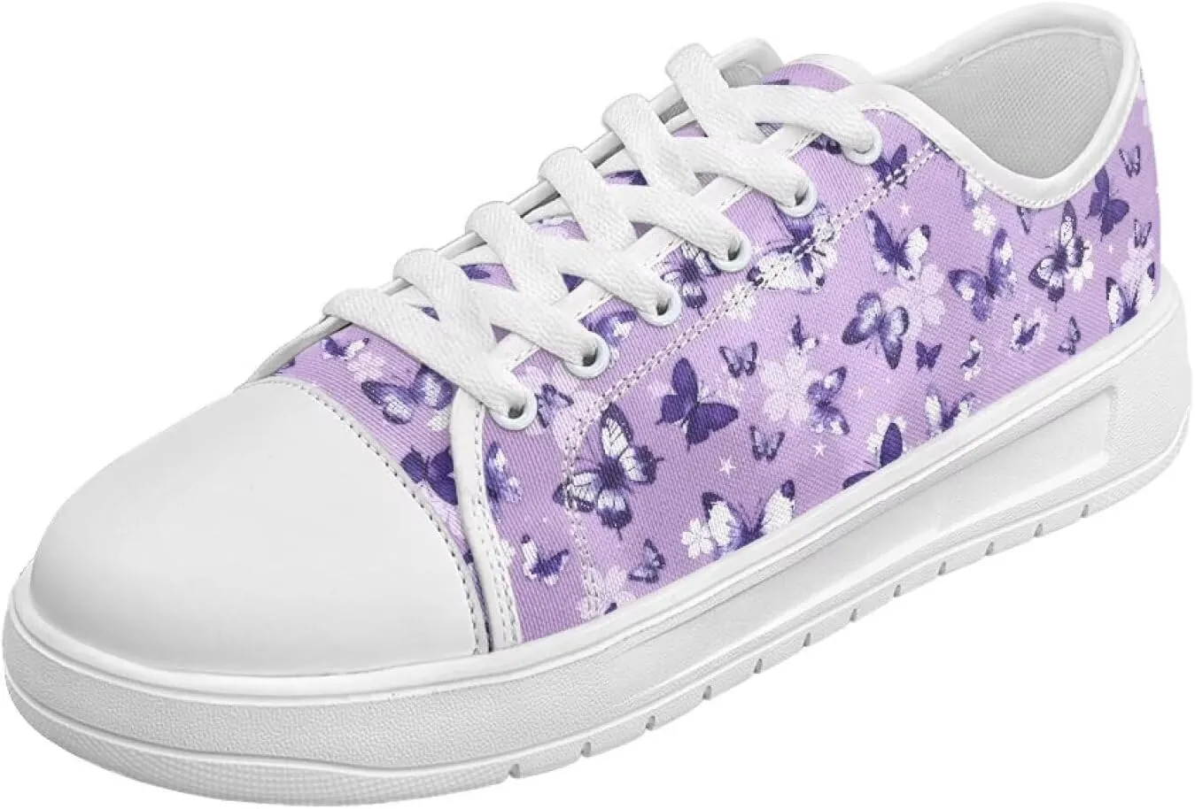 Classic Fashion Sneakers Canvas Shoes for Women Lace Up Low Top Canvas Casual Sneakers Lightweight Breathable Wide Toe Shoes