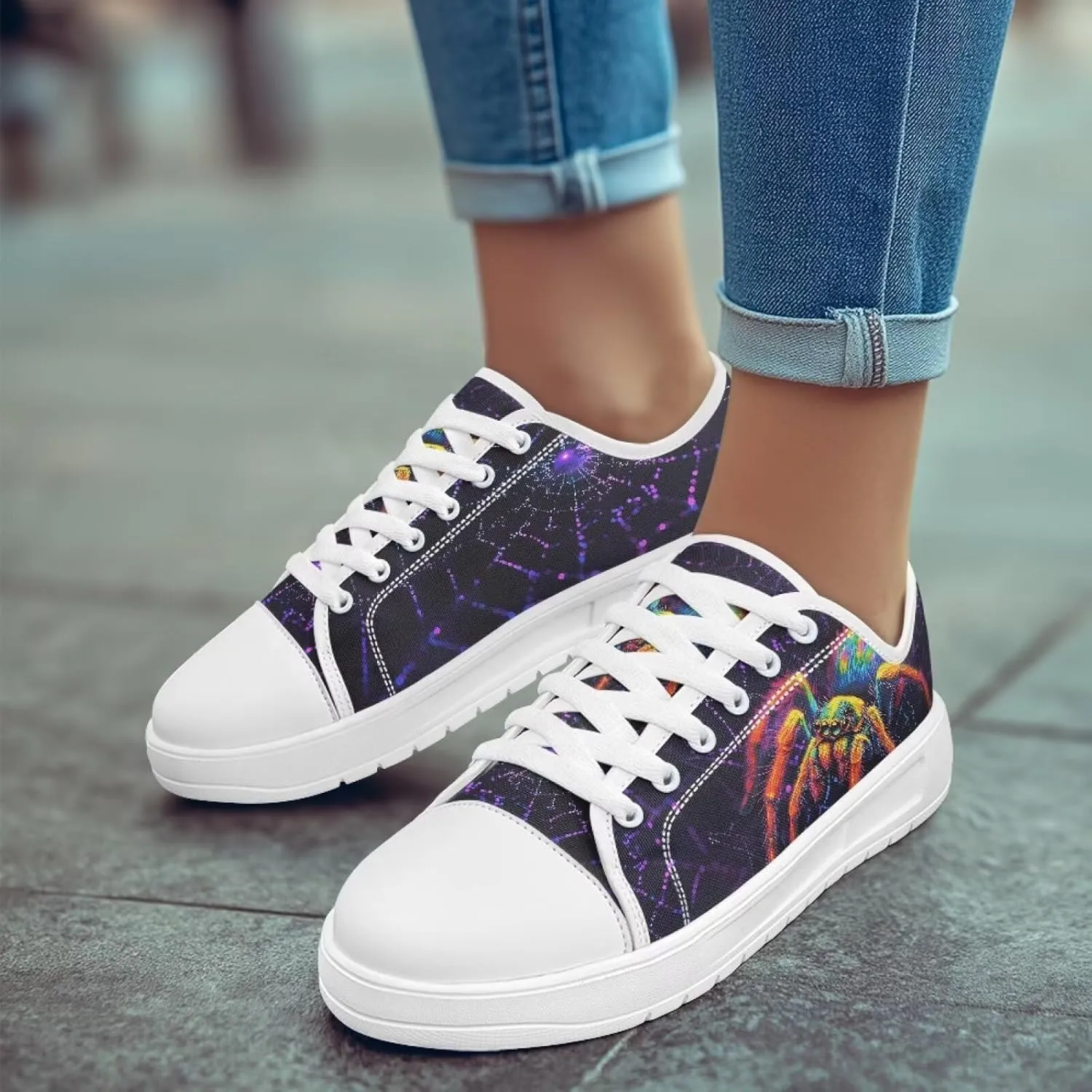Classic Fashion Sneakers Canvas Shoes for Women Lace Up Low Top Canvas Casual Sneakers Lightweight Breathable Wide Toe Shoes