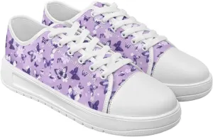 Classic Fashion Sneakers Canvas Shoes for Women Lace Up Low Top Canvas Casual Sneakers Lightweight Breathable Wide Toe Shoes