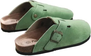 Clogs Shoes Women Men Leather, Slip On Mules Casual Summer Slippers Handmade Clogs and Mules Soft Beach ls Ladies Flowers Summer Shoes