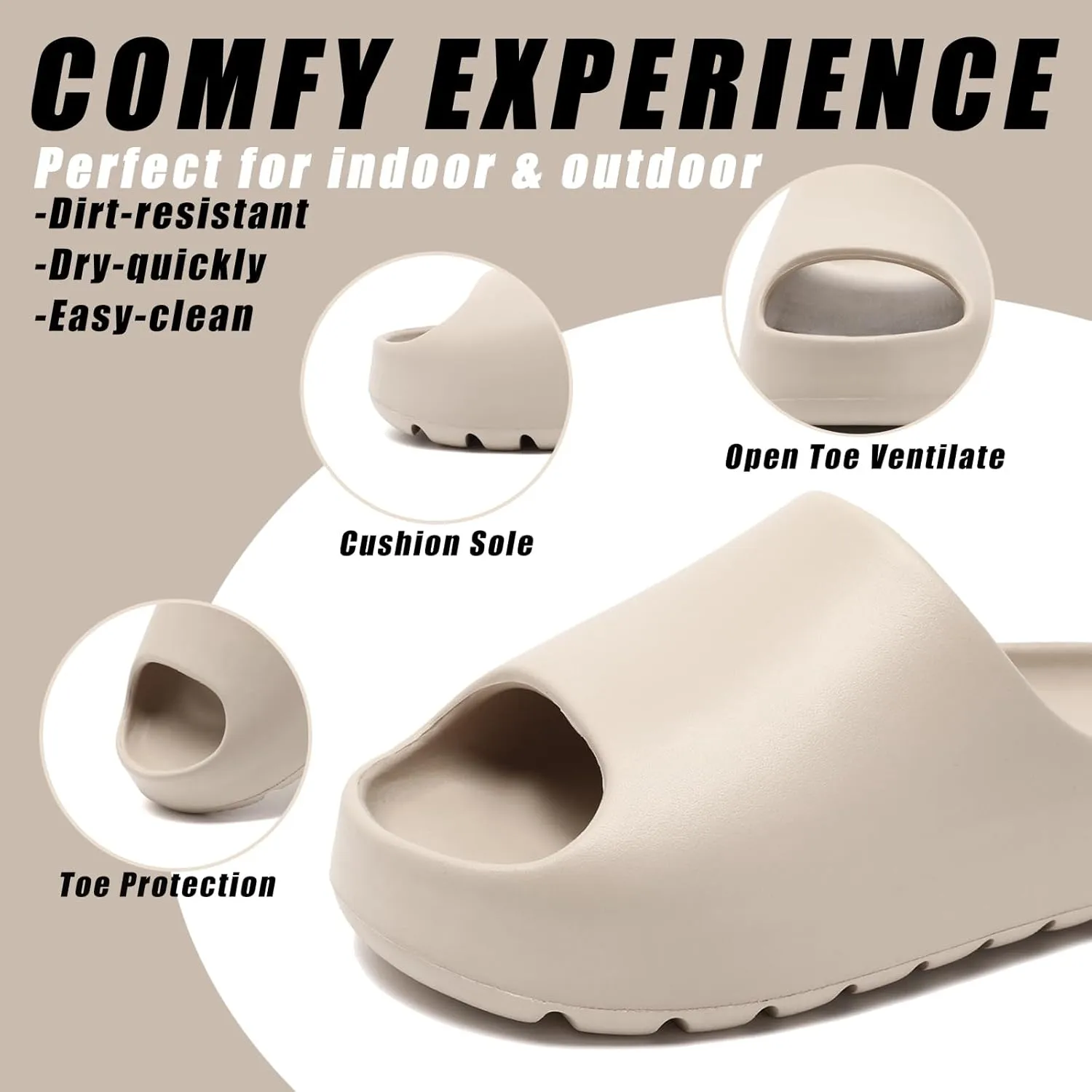 Cloud Slides for Men Women,House Slippers Unisex,Anti-slip Quickly Dry Shower Shoes,Sandals for Indoor & Outdoor,Spa,Gym,Pool