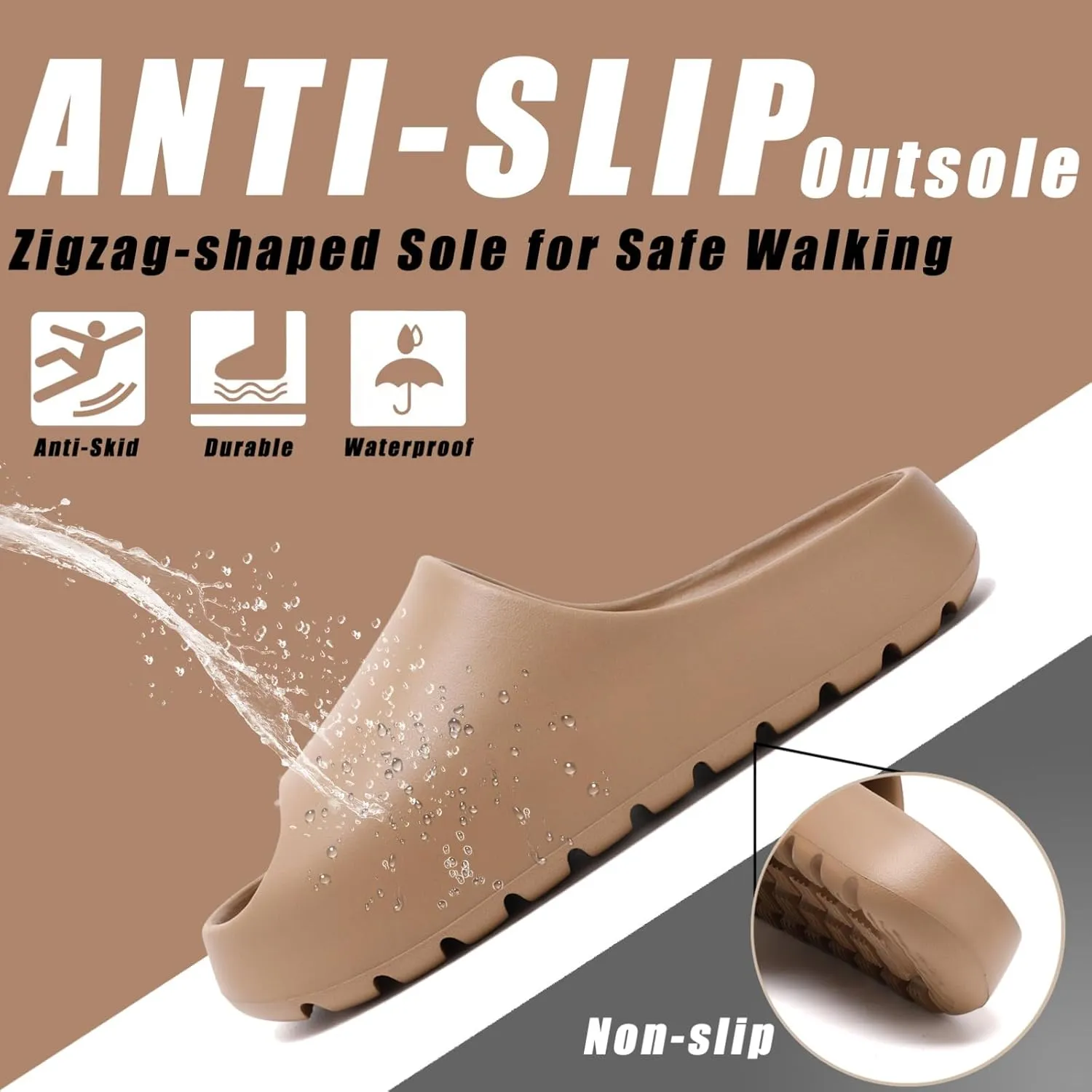 Cloud Slides for Men Women,House Slippers Unisex,Anti-slip Quickly Dry Shower Shoes,Sandals for Indoor & Outdoor,Spa,Gym,Pool