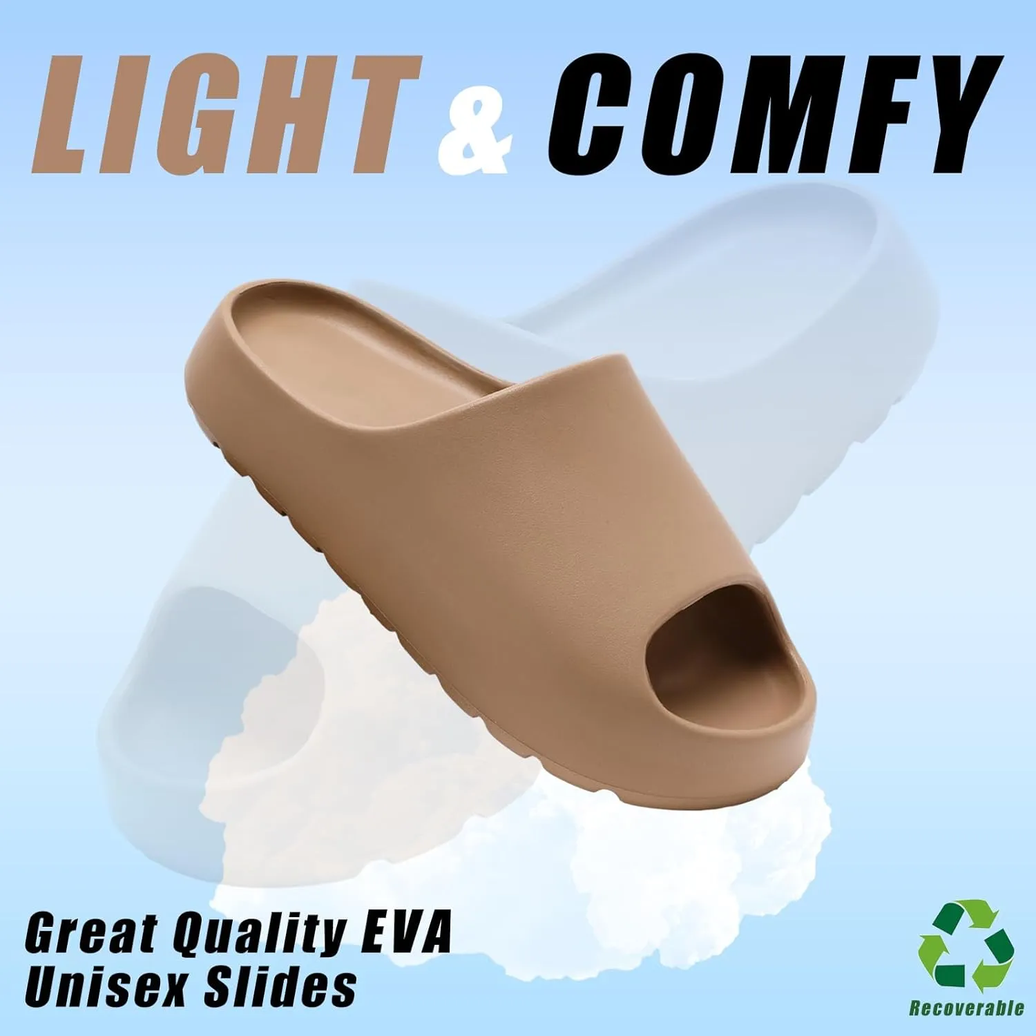 Cloud Slides for Men Women,House Slippers Unisex,Anti-slip Quickly Dry Shower Shoes,Sandals for Indoor & Outdoor,Spa,Gym,Pool