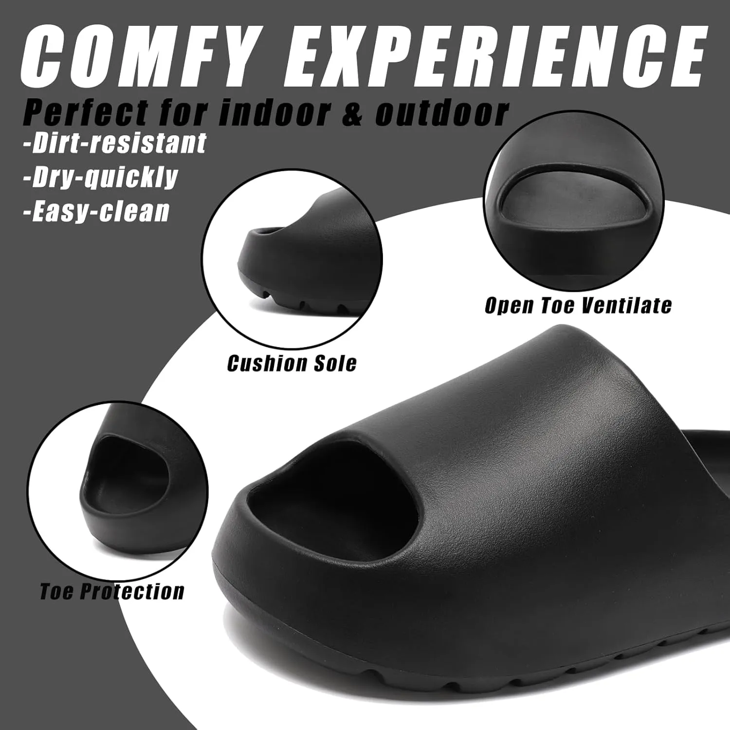 Cloud Slides for Men Women,House Slippers Unisex,Anti-slip Quickly Dry Shower Shoes,Sandals for Indoor & Outdoor,Spa,Gym,Pool