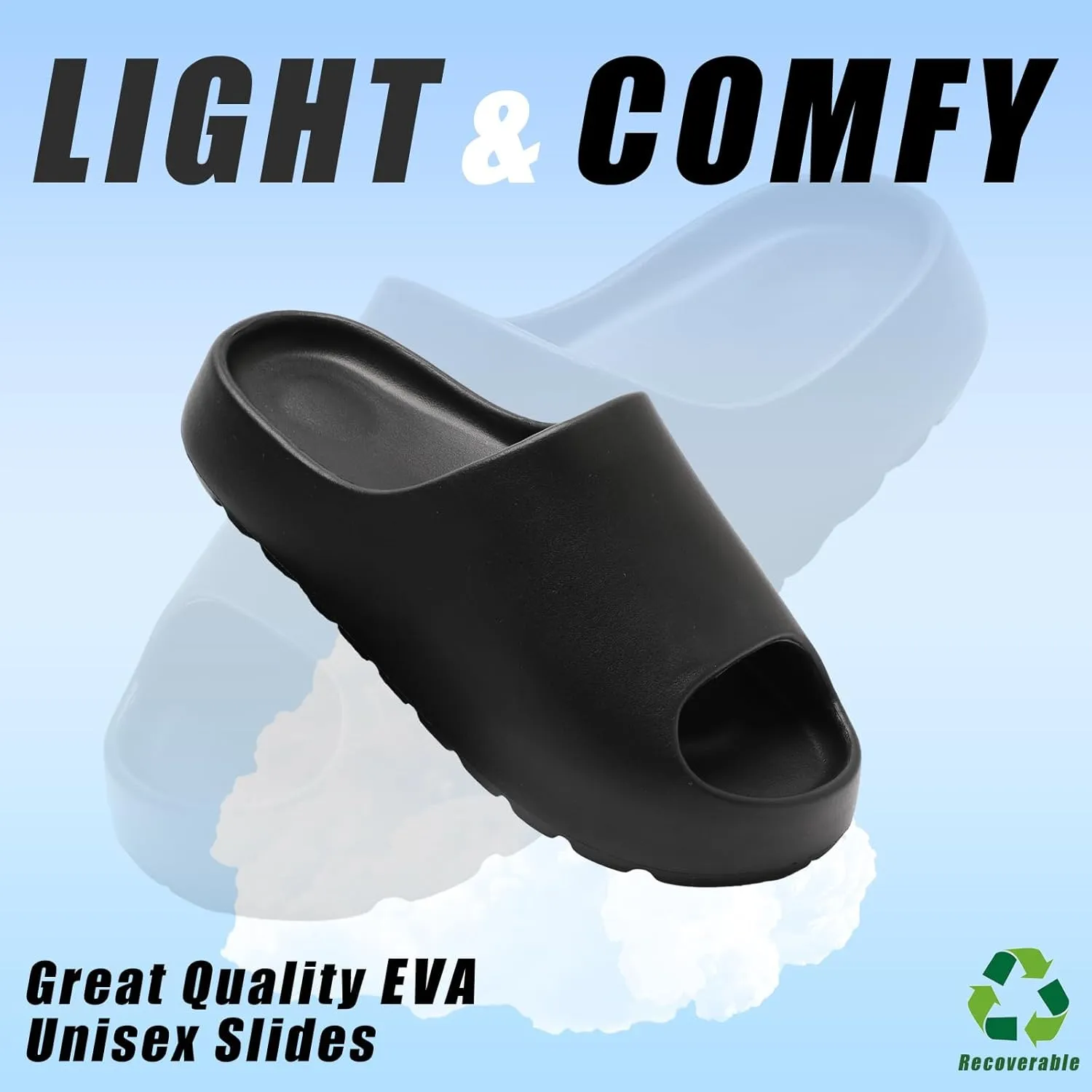 Cloud Slides for Men Women,House Slippers Unisex,Anti-slip Quickly Dry Shower Shoes,Sandals for Indoor & Outdoor,Spa,Gym,Pool