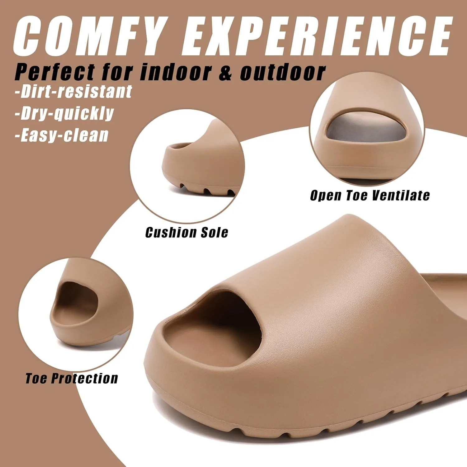 Cloud Slides for Men Women,House Slippers Unisex,Anti-slip Quickly Dry Shower Shoes,Sandals for Indoor & Outdoor,Spa,Gym,Pool