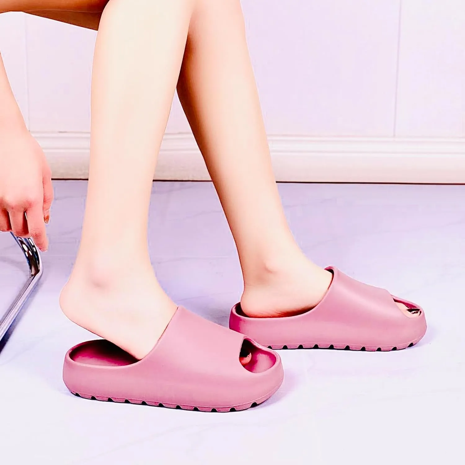 Cloud Slides for Men Women,House Slippers Unisex,Anti-slip Quickly Dry Shower Shoes,Sandals for Indoor & Outdoor,Spa,Gym,Pool