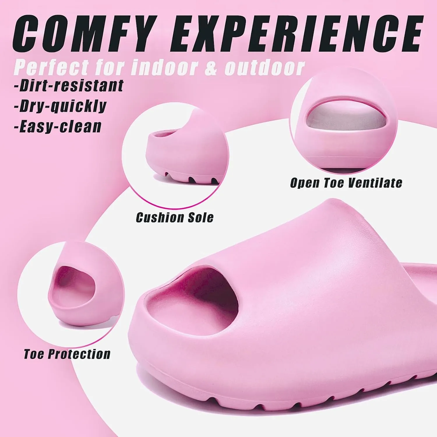 Cloud Slides for Men Women,House Slippers Unisex,Anti-slip Quickly Dry Shower Shoes,Sandals for Indoor & Outdoor,Spa,Gym,Pool