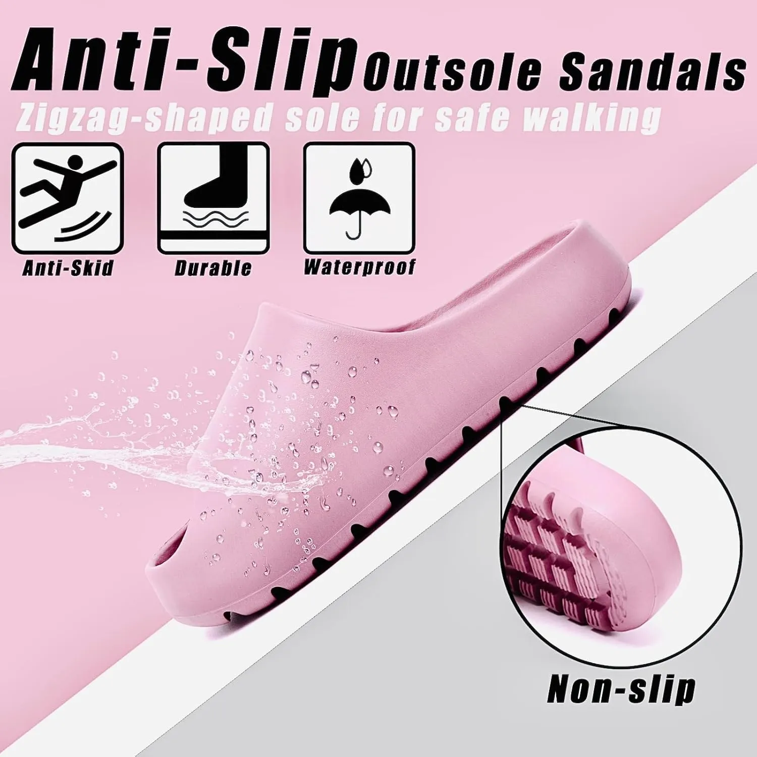 Cloud Slides for Men Women,House Slippers Unisex,Anti-slip Quickly Dry Shower Shoes,Sandals for Indoor & Outdoor,Spa,Gym,Pool
