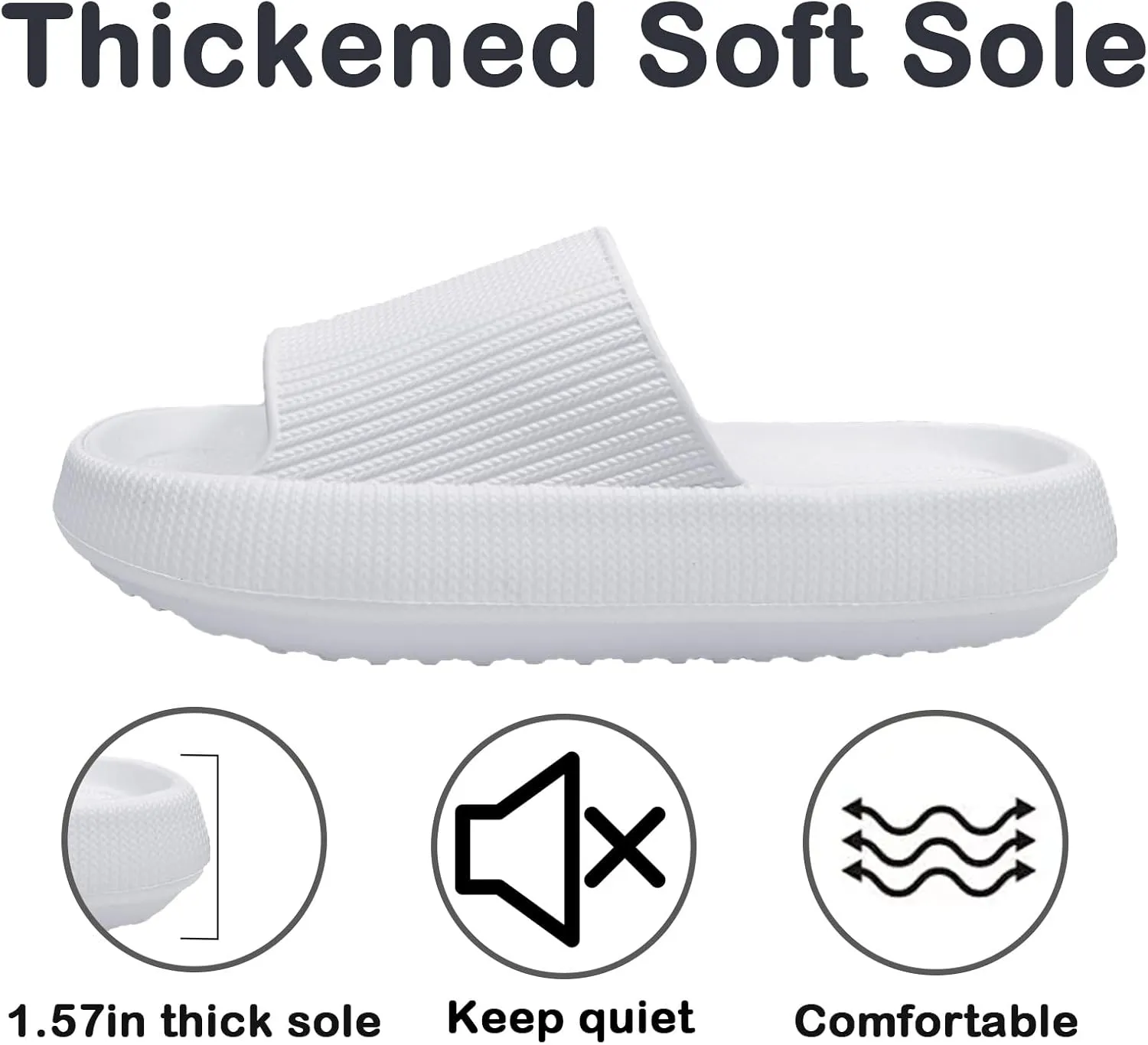 Cloud Slides for Women Men House Slide Sandals Shower Shoes Pillow Slippers Comfort Cushioned Recovery Shower Slipper Thick Sole Non-slip Quick Drying Pillow Shoes Cloud Slipper