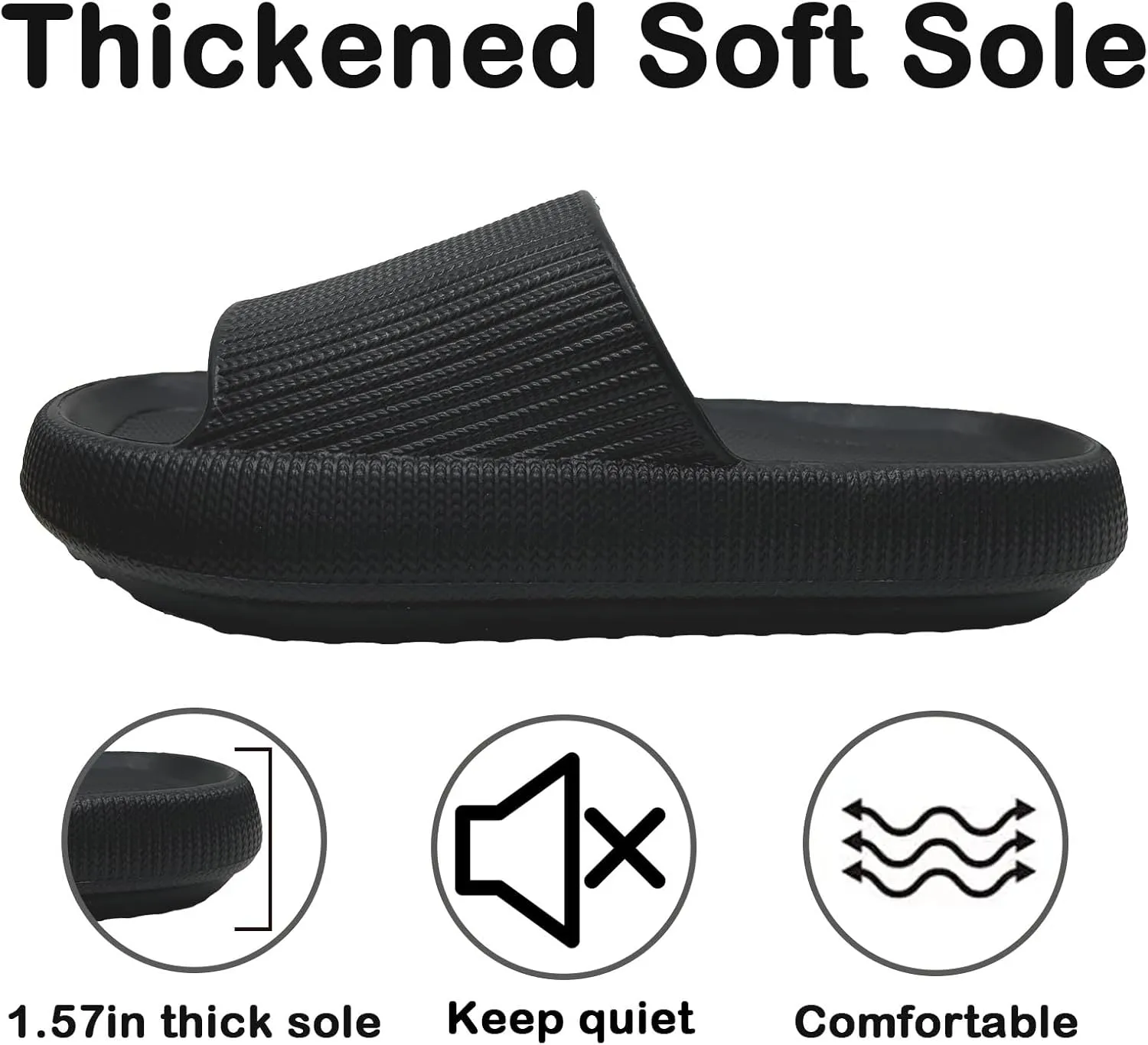 Cloud Slides for Women Men House Slide Sandals Shower Shoes Pillow Slippers Comfort Cushioned Recovery Shower Slipper Thick Sole Non-slip Quick Drying Pillow Shoes Cloud Slipper