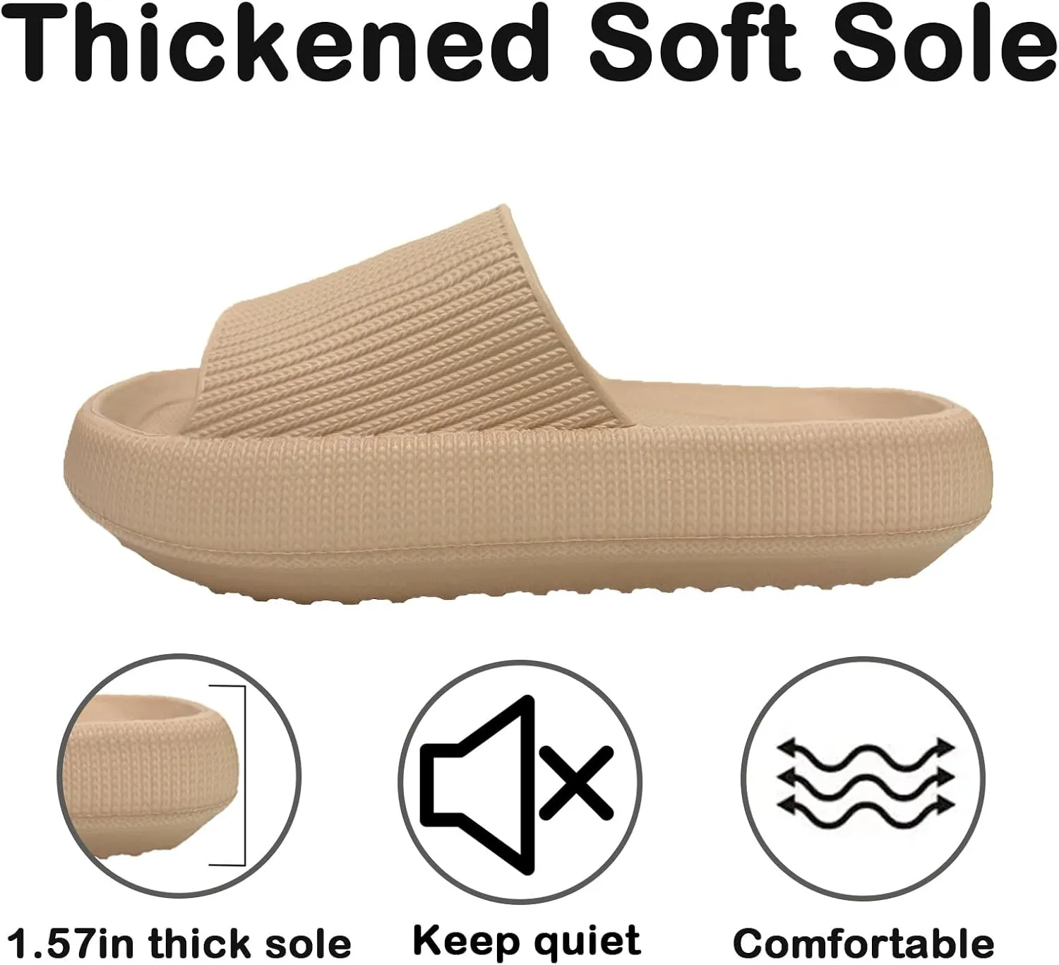 Cloud Slides for Women Men House Slide Sandals Shower Shoes Pillow Slippers Comfort Cushioned Recovery Shower Slipper Thick Sole Non-slip Quick Drying Pillow Shoes Cloud Slipper