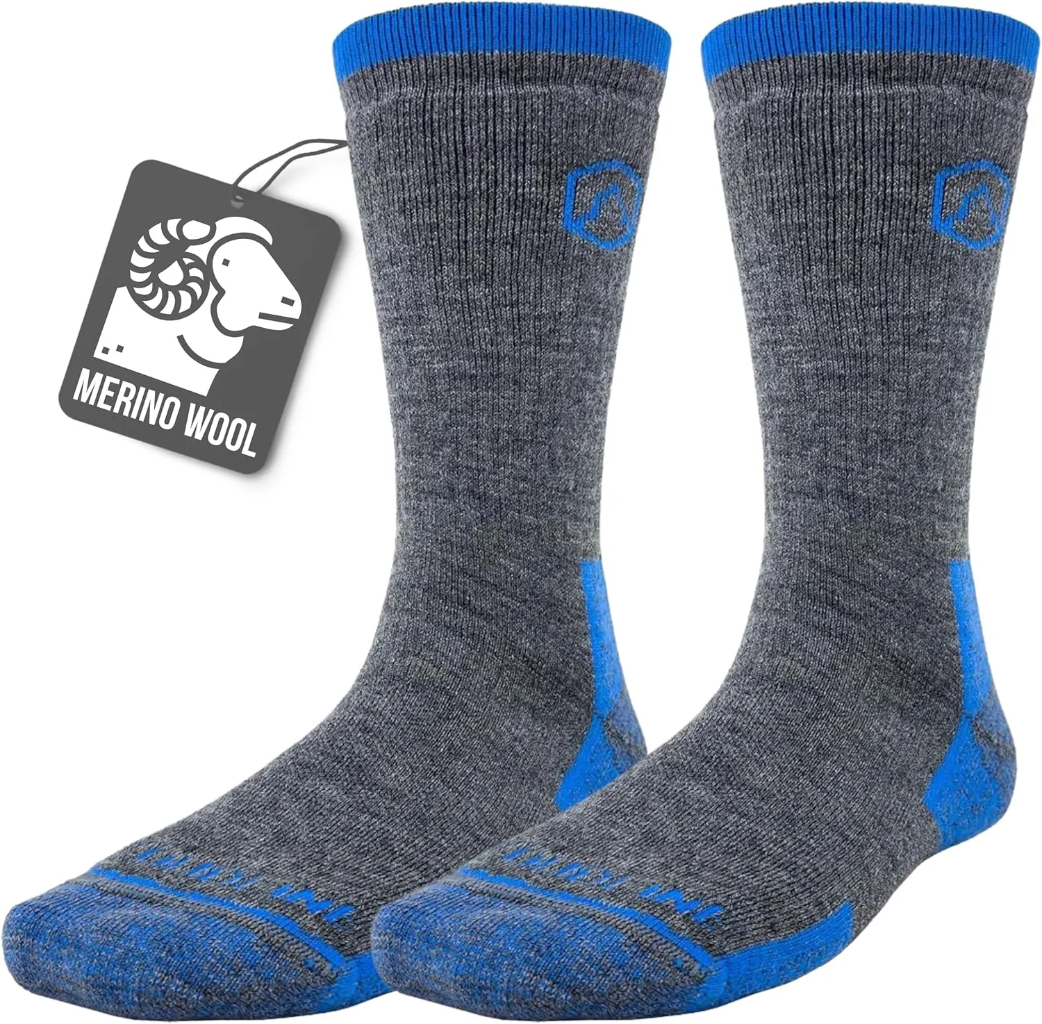 CloudLine - Merino Wool Socks for Men & Women, Wool Hiking Socks, Cushioned, Moisture Wicking, Anti Blister, Thermal - 1 Pair